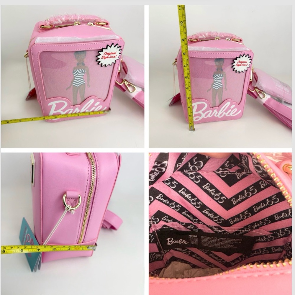 Loungefly Barbie 65th Anniversary Hard Tag Crossbody Bag New With Tags - Picture 13 of 16